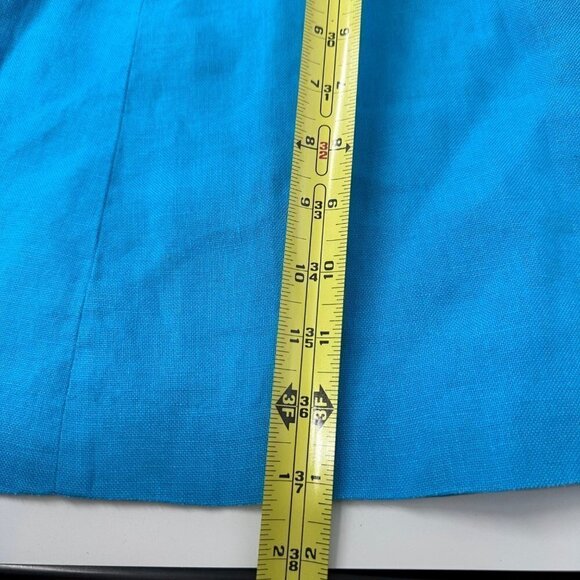Talbots Petites Sleeveless V-Neck Zipper Back Irish Linen Blue Size 2 - Picture 12 of 14